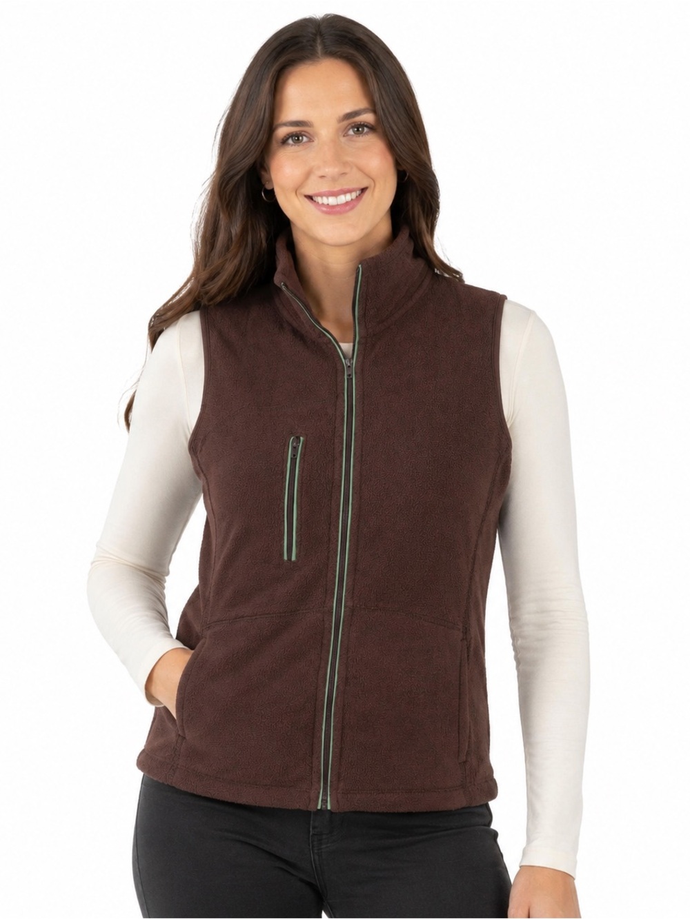 Horny Toad Toad&Co Women’s Fleece Vest Brown Gorpcore Hiking Size Small